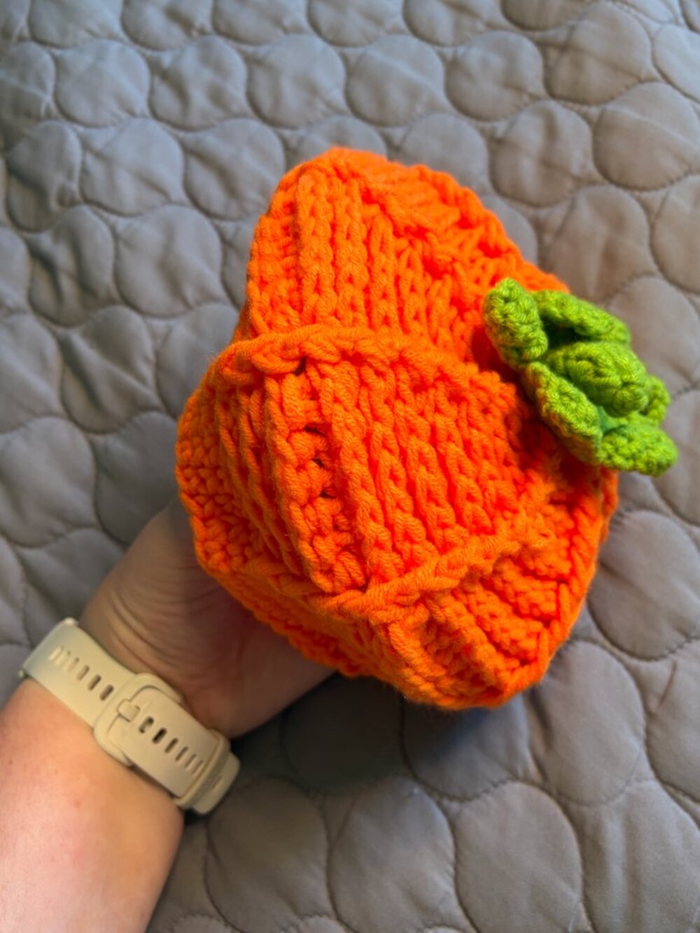 Baby Pumpkin Hat (handmade) - Picture 3 of 4